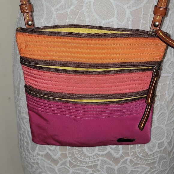 Dooney & Bourke Nylon North South Triple Zip Crossbody Bag Beautiful Colors - Picture 5 of 10